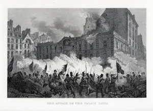French Republic Prints: The Attack on the Palace Royal, 1882. Artist: Anonymous