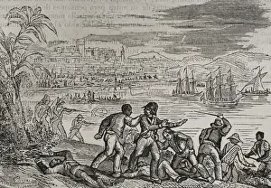 Attack on Puerto Rico, Anglo-Spanish War, 1797, (1851). Creator: Villegas