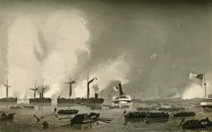Ambrose Everett Burnside Gallery: Attack Upon Roanoke Island - Landing of the Troops, (1878). Creator: Unknown