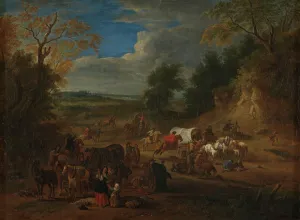Criminals Prints: An attack by robbers, 1st half of 18th century. Creator: Theobald Michau