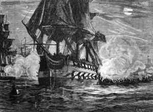 Warships Gallery: The Attack on St. Paul s, Bourbon, c1891. Creator: James Grant