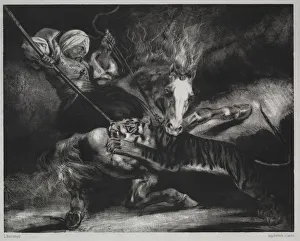 An Attack by a Tiger. Creator: Louis Candide Boulanger (French, 1806-1867)