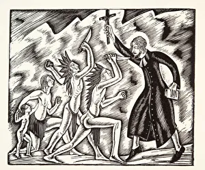 Missionaries Prints: The Attack, from The Travels and Sufferings of Father Jean de Brebeuf