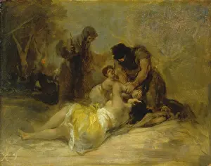 Semi Naked Prints: Attack on a Woman, 1810-1812. Creator: Francisco Goya