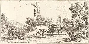 Highway Gallery: Attacking Travelers on the Highway, c. 1633. Creator: Jacques Callot