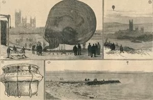 Failure Collection: The Attempted Balloon Voyage Across The Channel, 1882. Creator: Unknown