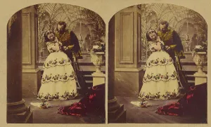 Courtship Prints: The Attempted Kiss, about 1857