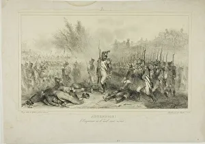 Treading Prints: Attention! The Emperor has his eye on you, 1832. Creator: Auguste Raffet