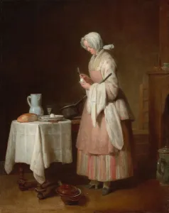 Saucepan Prints: The Attentive Nurse, 1747. Creator: Jean-Simeon Chardin