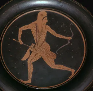 Attic plate with an image of an archer in Scythian dress, 5th century BC Attic plate with an image of an archer in Scythian dress, 5th century BC