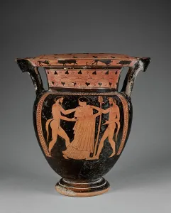 Wild Boar Prints: Attic Red-Figure Column Krater, about 450 BC. Creator: Florence Painter