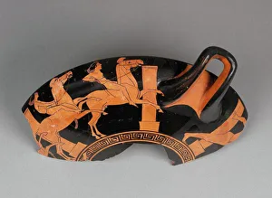 Races Prints: Attic Red-Figure Cup Type B Fragment, 515-500 BC. Creator: Proto-Panaitian Group