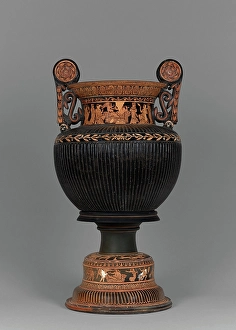 Aphrodite Prints: Attic Red-Figure Dinoid Volute Krater and Stand, 390-380 BC. Creator: Meleager Painter