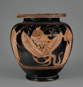 Proserpina Prints: Attic Red-Figure Footed Dinos, about 470 BC. Creator: Syleus Painter