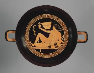 Revelry Prints: Attic Red-Figure Kylix, about 490 BC. Creator: Onesimos