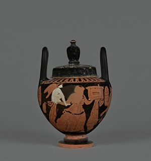 Athenian Prints: Attic Red-Figure Lebes Gamikos with Lid, about 400 BC. Creator: Unknown