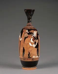 Aphrodite Prints: Attic Red-Figure Lekythos, 420-400 BC. Creators: Painter of the Frankfort Acorn, Phintias