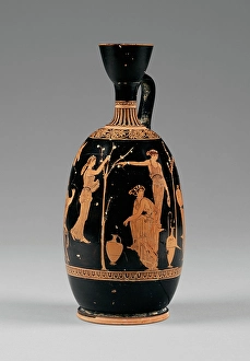 Attic Red-Figure Lekythos, about 420-400 BC. Creator: Meidias Painter