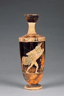 Carrying On Back Prints: Attic Red-Figure Lekythos, 470-460 BC. Creator: Carlsruhe Painter