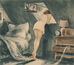 Freedom Collection: Attic Room, 1940. Creator: Icart, Louis Justin Laurent (1888-1950)