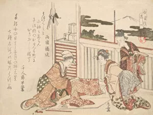 Dressmaking Gallery: Attire, late 18th-early 19th century. Creator: Hokusai