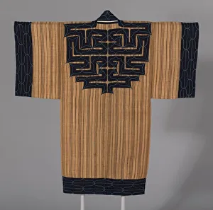 Dyeing Prints: Attus Amip (Mans Coat), Japan, late Edo period (1789-1868), c. 1860. Creator: Unknown