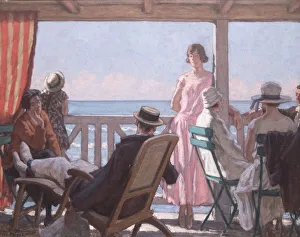 Douai Prints: Au bord de la Manche, c. 1924. Creator: Prinet, ReneFranç