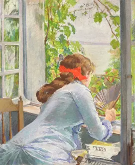 At The Window Prints: Au bord de la mer (Honfleur), 1881. Creator: Gonzales, Eva (1849-1883)