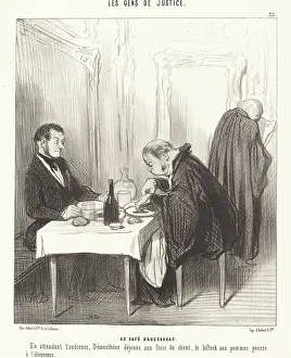 Meat Prints: Au Cafe d'Aguesseau, 1846. Creator: Honore Daumier