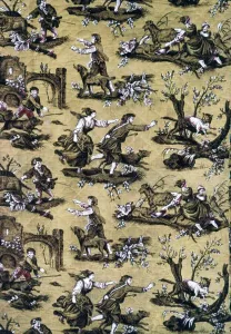 Huet Jean Baptiste I Prints: Au Loup! (Furnishing Fabric), France, 1783/89. Creator: Christophe-Philippe Oberkampf