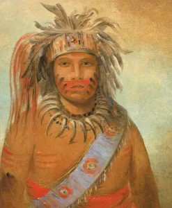 Delegation Gallery: Au-nim-muck-kwa-um, Tempest Bird, 1845. Creator: George Catlin