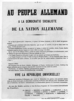 Au Peuple Allemand, from French Political posters of the Paris Commune, May 1871