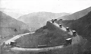 Lorries Prints: Au Volant; Convoi automobile franchissant les Vosges pour descendre en Alsace