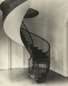 Spiral Staircase Prints: Auburn, Natchez, Adams County, Mississippi, 1938. Creator: Frances Benjamin Johnston