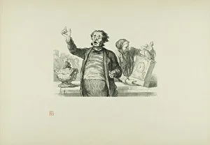 Auctioning Prints: The Auction House: The Auctioneer, 1864, printed 1920. Creator: Charles Maurand
