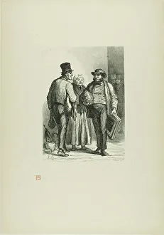Art Dealer Prints: The Auction House: The Dealers, 1863, printed 1920. Creator: Charles Maurand