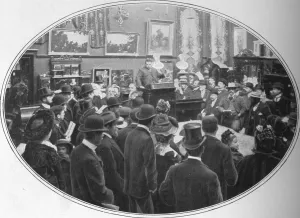 Auction in progress at Phillips auctioneers, London, c1901 (1901)