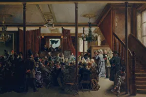 Sale Prints: Auction Sale in Clinton Hall, New York, 1876, 1876. Creator: Ignacio de Leon Escosura