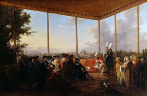 Vizier Prints: Audience Given in Constantinople by the Grand Vizier Aimali Carac for Francois-Emmanuel Guignard