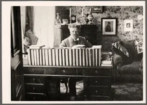 Portraitb W Prints: August Strindberg Artist: Anonymous