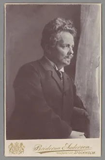 Portraitb W Prints: August Strindberg Artist: Photo studio Andersson Bros