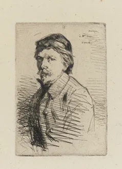 Delatre Auguste Prints: Auguste Delatre, 1858. Creator: James Abbott McNeill Whistler