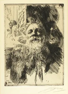 Draughtsman Prints: Auguste Rodin, 1906. Creator: Anders Leonard Zorn