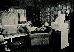 Auguste Rodin Among His Books At 77 Rue De Varenne, c1900
