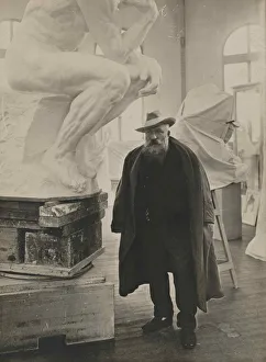 Rodin Prints: Auguste Rodin in his studio. Creator: Anonymous