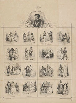 Augustin-Eugène Scribe with Characters, 19th century. Creator: Victor Adam