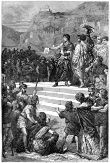 Administration Gallery: Augustus establishes the centre of government of Gaul in Lyon, 28 BC (1882-1884).Artist: Bertrand