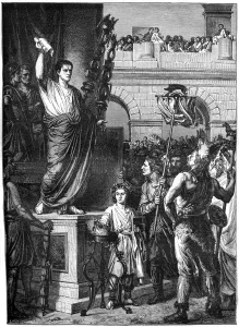 Admin Prints: Augustus presents the constitution, Lyon, France, 10 BC (1882-1884)
