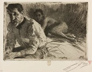 Designer Prints: Augustus Saint Gaudens II (Saint Gaudens and his model)