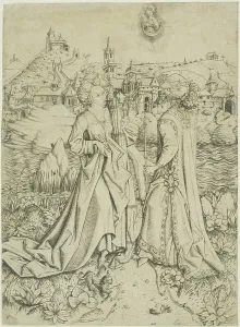 Octavian Prints: Augustus and the Sibyl, c. 1450. Creator: Master ES